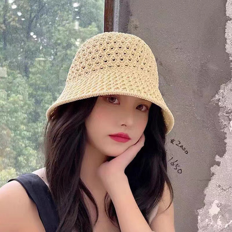 Topi Matahari Wanita Model Leb - Bucket Hat Straw ulasan dan harga