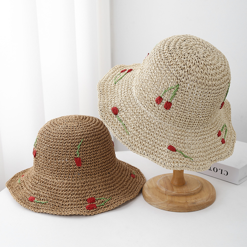 Topi Musim Panas untuk Wanita  - Bucket Hat Straw ulasan dan harga